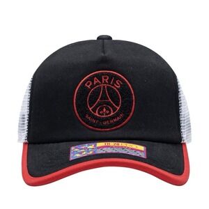 Paris Saint-Germain Unisex Strike One8th TR-28 PRO Trucker Adjustable Hat Black